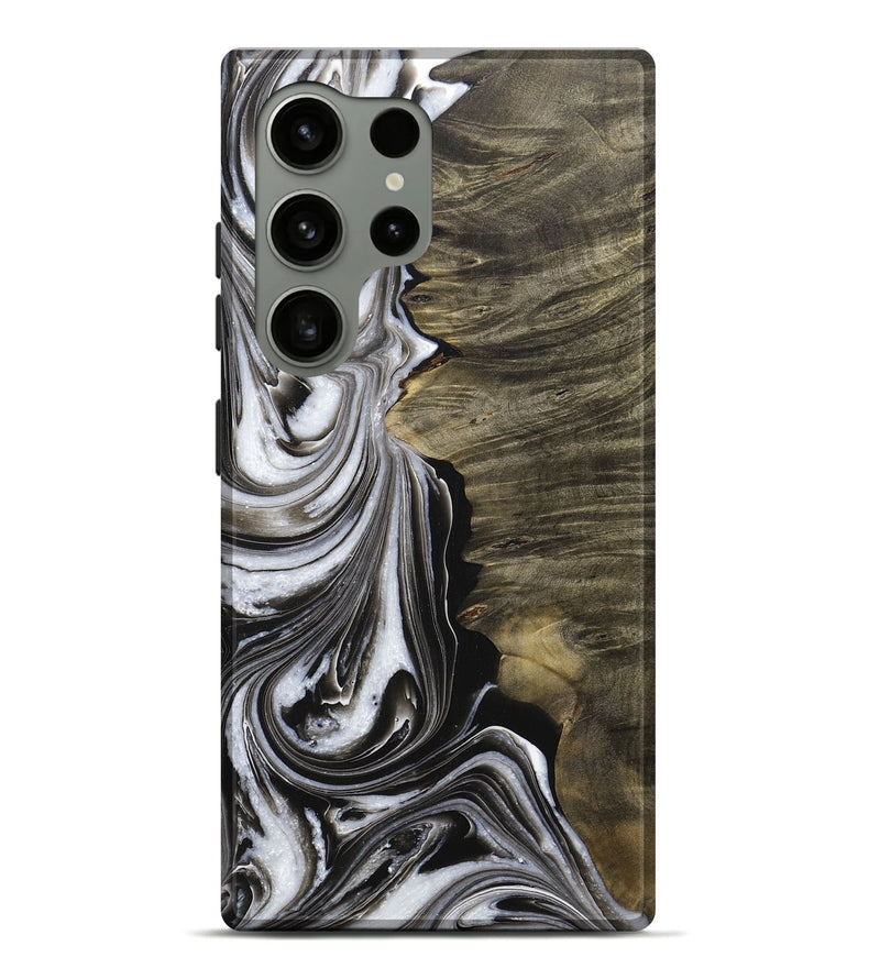 Galaxy S24 Ultra Wood+Resin Live Edge Phone Case - Breanna (Black & White, 705703)