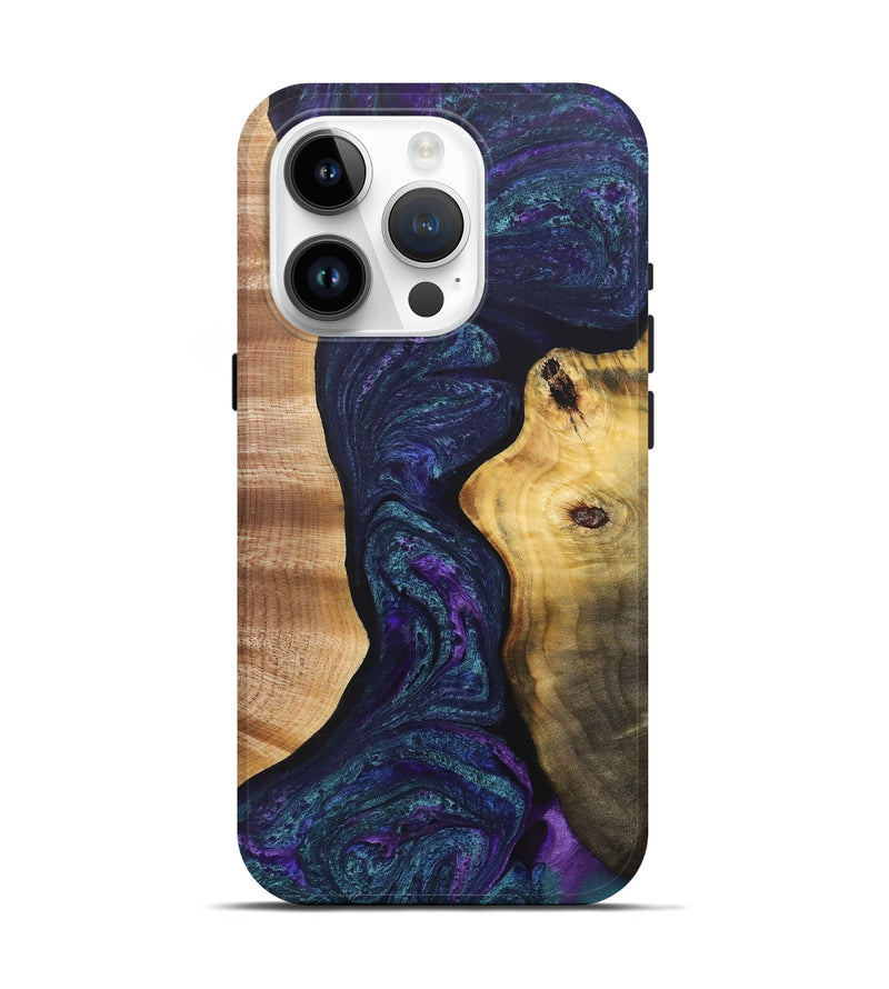 iPhone 15 Pro Wood+Resin Live Edge Phone Case - Alan (Purple, 705712)