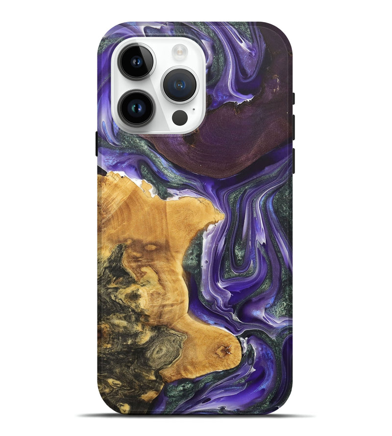 iPhone 15 Pro Max Wood+Resin Live Edge Phone Case - Karson (Purple, 705713)
