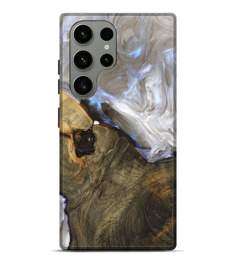 Galaxy S23 Ultra Wood+Resin Live Edge Phone Case - Hope (Black & White, 705732)