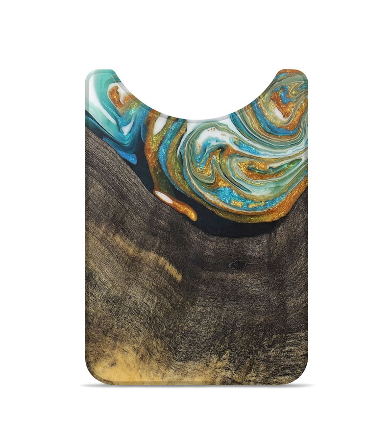 Live Edge Wood+Resin Wallet - Darren (Teal & Gold, 705755)