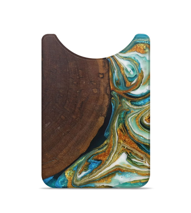 Live Edge Wood+Resin Wallet - Ray (Teal & Gold, 705756)