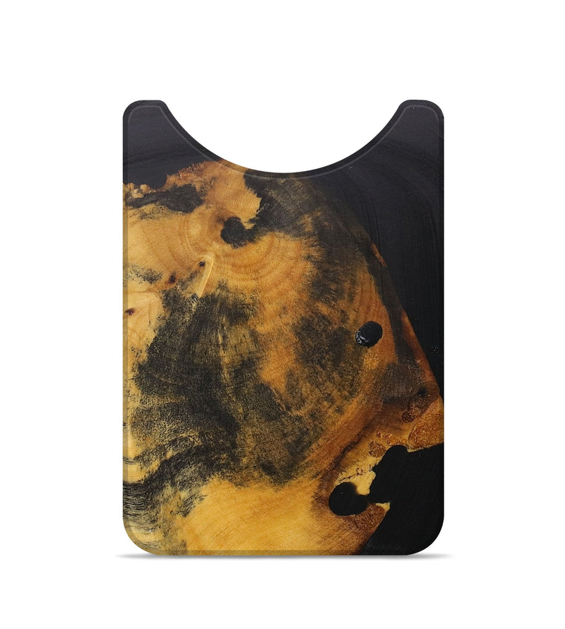Live Edge Wood+Resin Wallet - Isaiah (Pure Black, 705757)