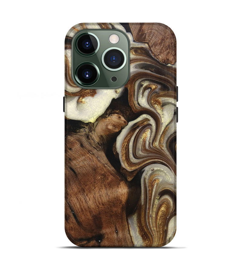 iPhone 13 Pro Wood+Resin Live Edge Phone Case - Leslie (Black & White, 705948)