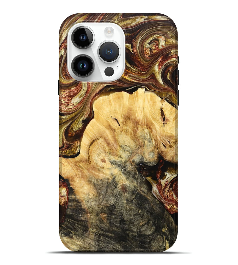 iPhone 15 Pro Max Wood+Resin Live Edge Phone Case - Dallas (Black & White, 705958)