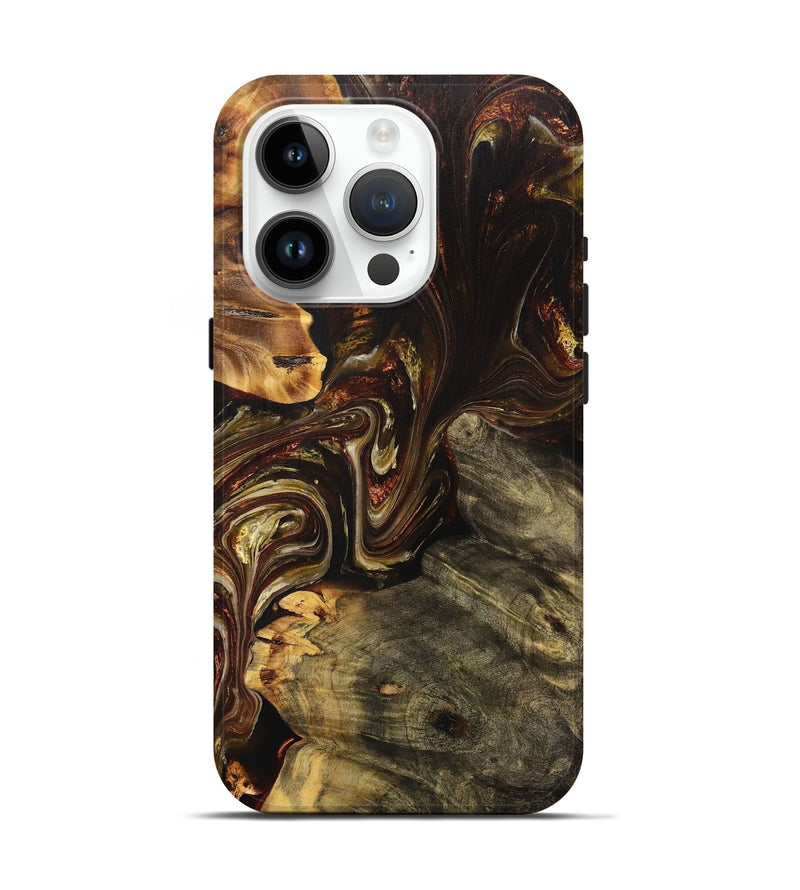 iPhone 15 Pro Wood+Resin Live Edge Phone Case - Julio (Black & White, 705959)