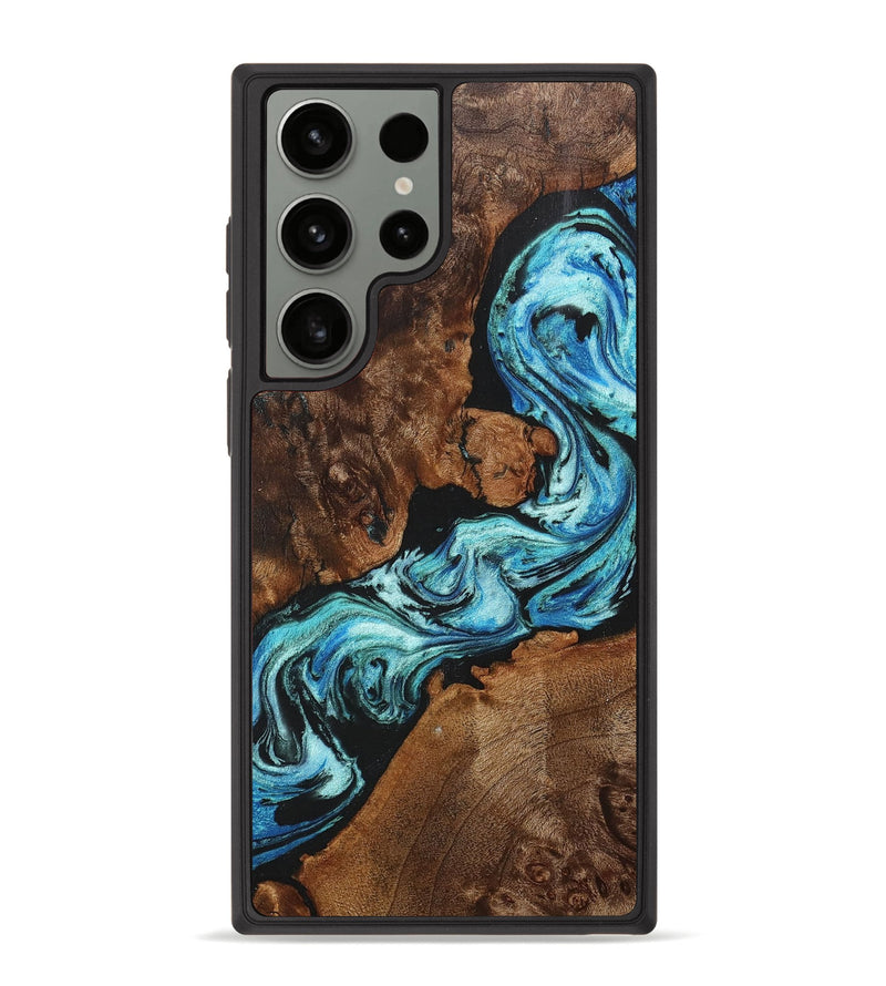 Galaxy S23 Ultra Wood+Resin Phone Case - Derek (Blue, 705981)