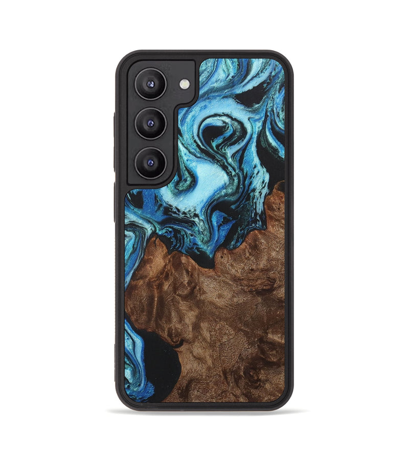 Galaxy S23 Wood+Resin Phone Case - Amina (Blue, 705983)