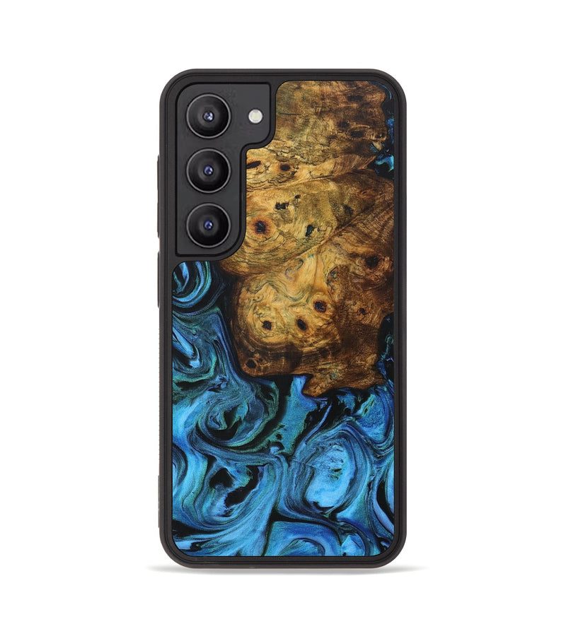 Galaxy S23 Wood+Resin Phone Case - Trevor (Blue, 705998)