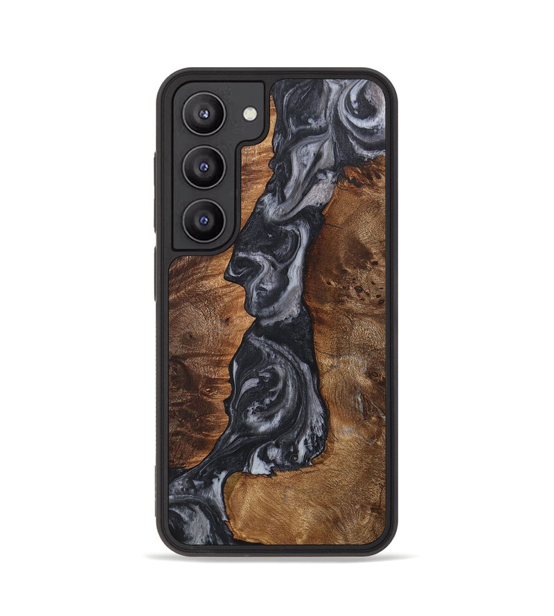 Galaxy S23 Wood+Resin Phone Case - Paige (Black & White, 706059)