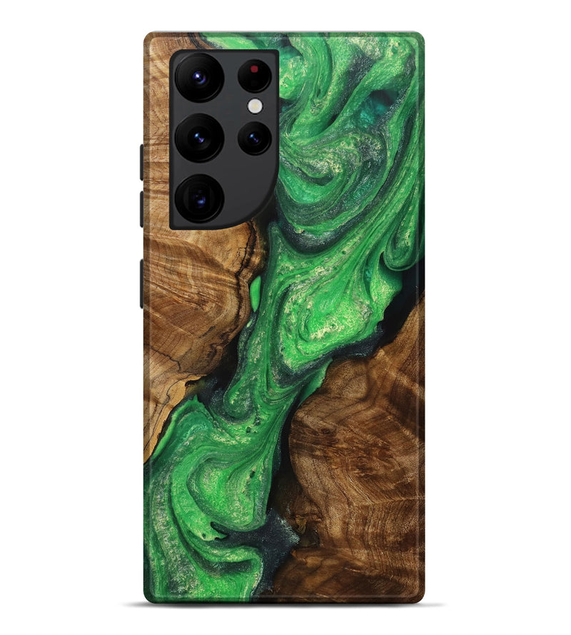 Galaxy S22 Ultra Wood+Resin Live Edge Phone Case - Alejandra (Green, 706468)