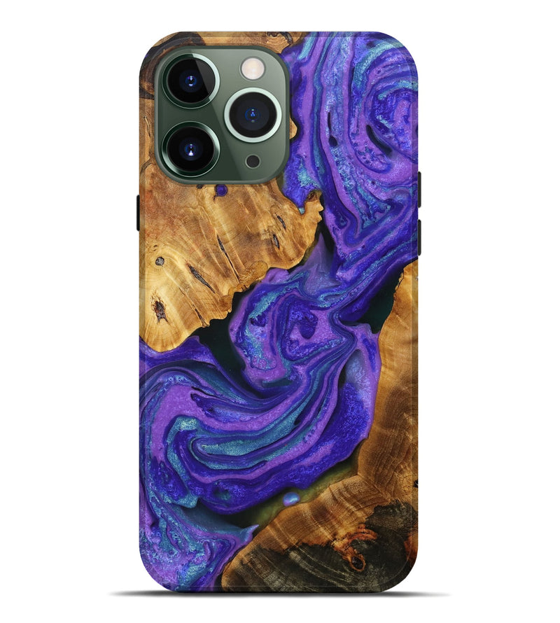 iPhone 13 Pro Max Wood+Resin Live Edge Phone Case - Fernanda (Purple, 706474)