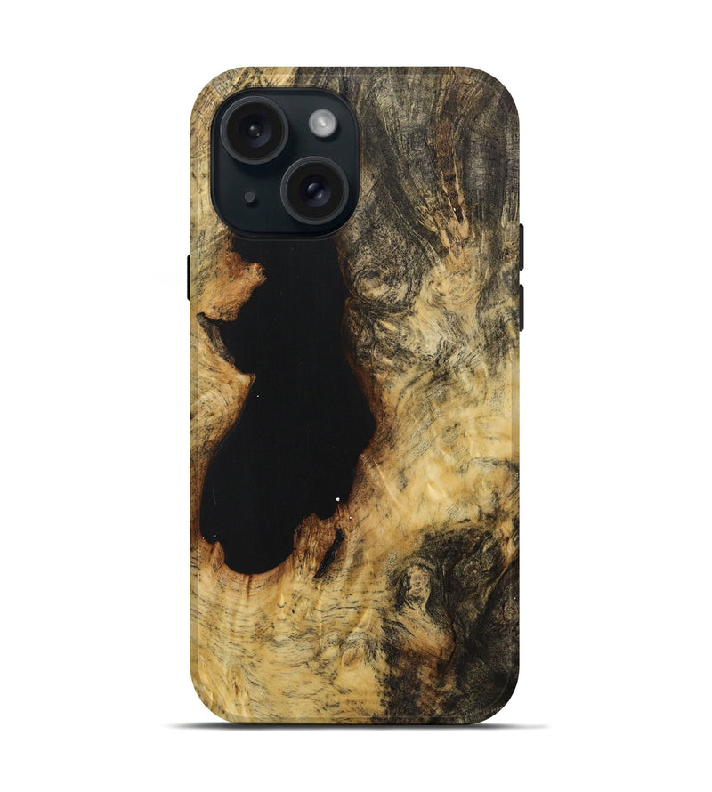 iPhone 15 Wood+Resin Live Edge Phone Case - Holden (Wood Burl, 706491)