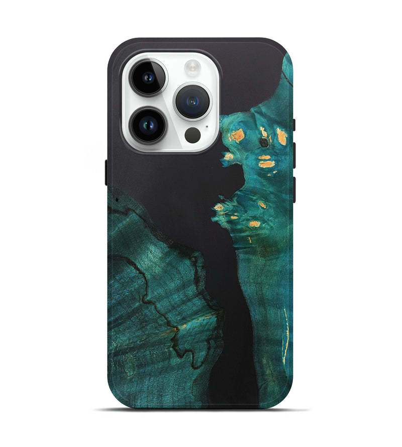 iPhone 15 Pro Wood+Resin Live Edge Phone Case - Desiree (Pure Black, 706504)