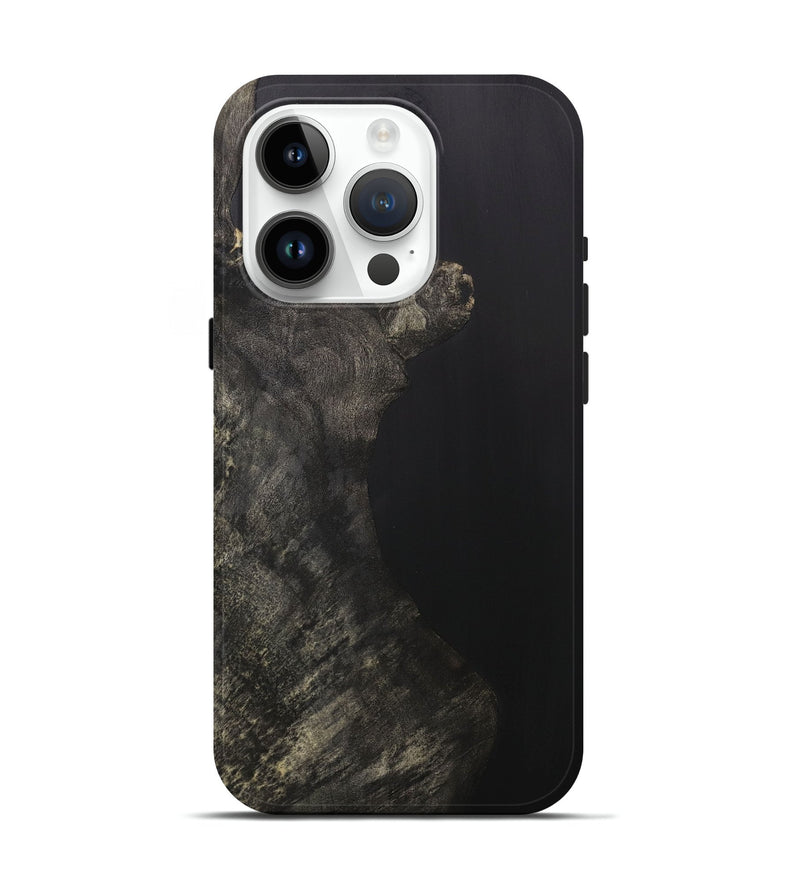 iPhone 15 Pro Wood+Resin Live Edge Phone Case - Mckinley (Pure Black, 706509)