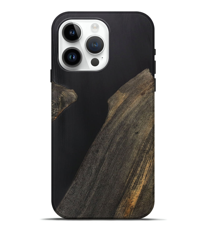 iPhone 15 Pro Max Wood+Resin Live Edge Phone Case - Bart (Pure Black, 706513)