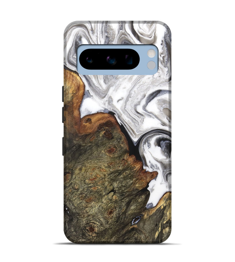 Pixel 8 Pro Wood+Resin Live Edge Phone Case - Holly (Black & White, 706525)