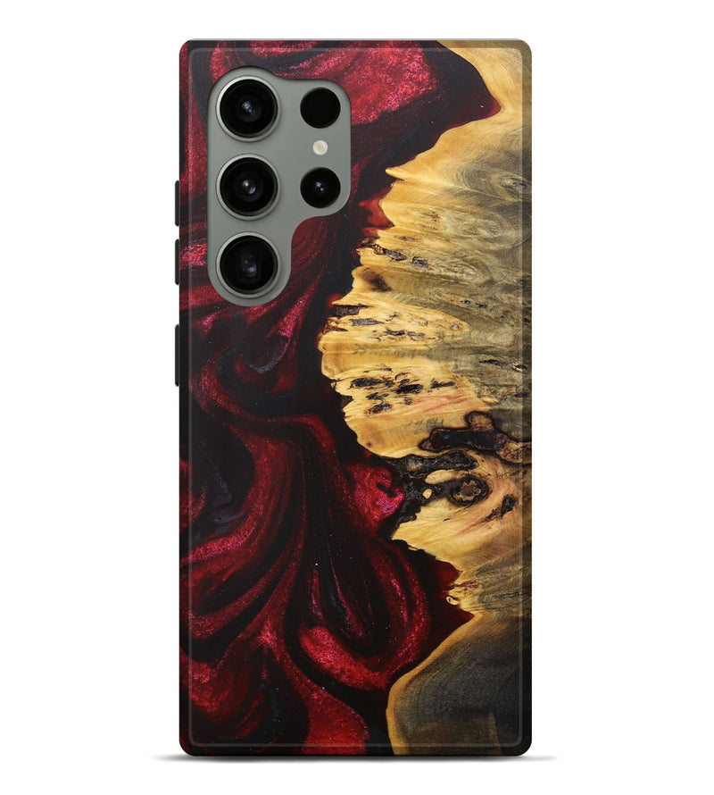 Galaxy S24 Ultra Wood+Resin Live Edge Phone Case - Jeff (Red, 706526)