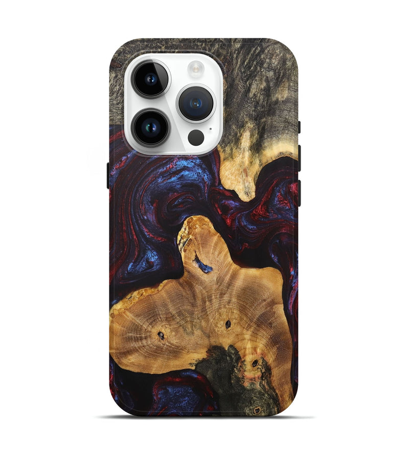 iPhone 15 Pro Wood+Resin Live Edge Phone Case - Woodrow (Red, 706528)