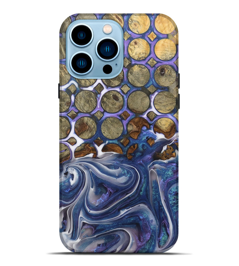 iPhone 14 Pro Max Wood+Resin Live Edge Phone Case - Harmony (Pattern, 706545)