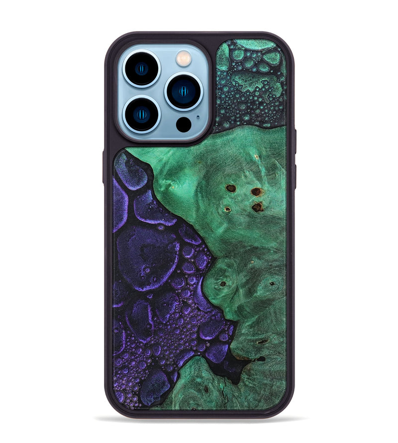 iPhone 14 Pro Max Wood+Resin Phone Case - Ollie (Chameleon, 706601)