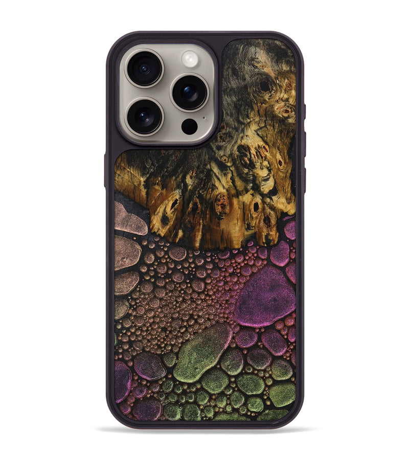 iPhone 15 Pro Max Wood+Resin Phone Case - Hallie (Chameleon, 706651)