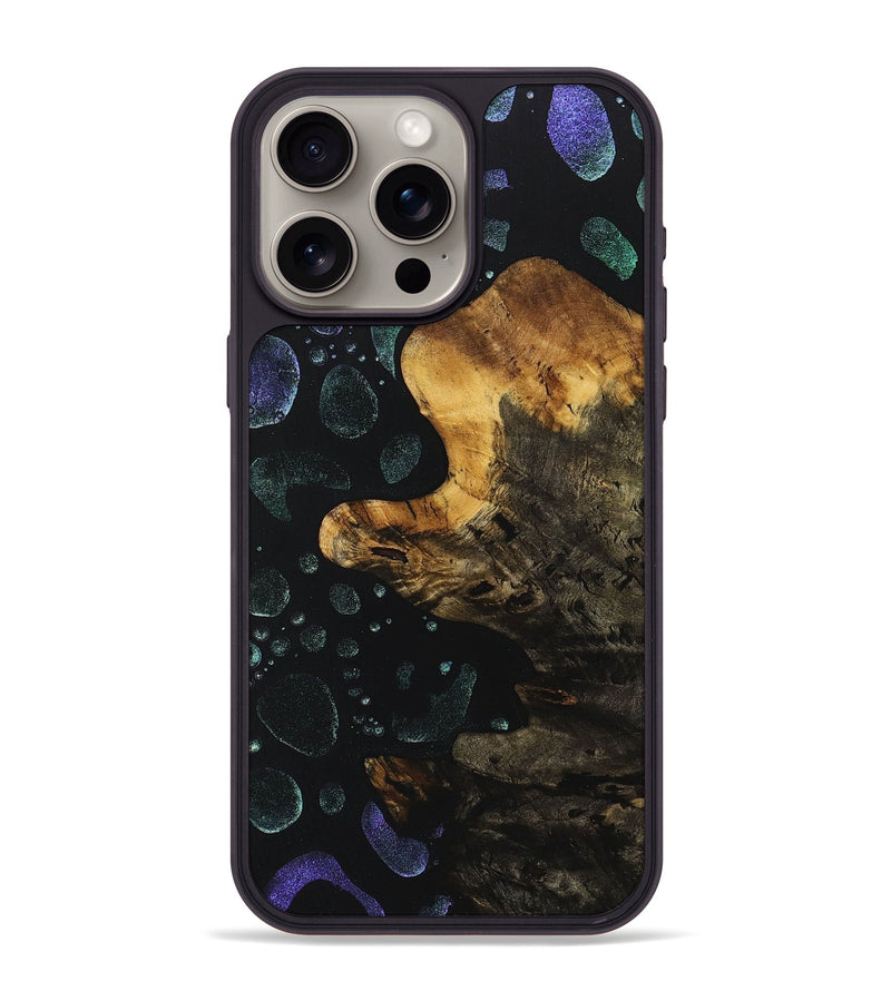 iPhone 15 Pro Max Wood+Resin Phone Case - Tanya (Chameleon, 706701)