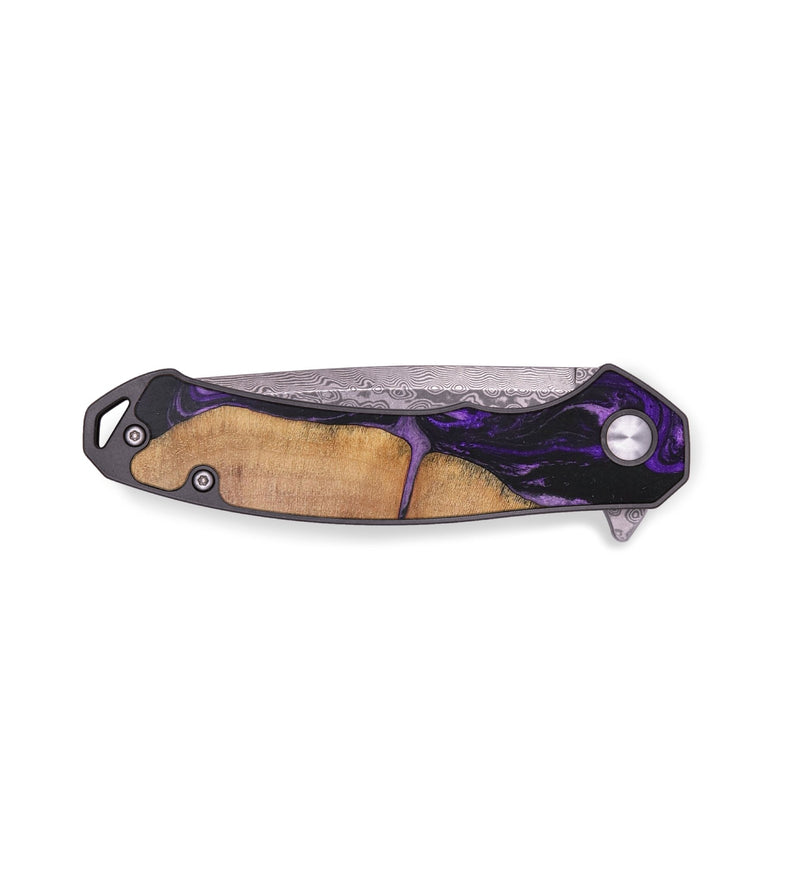 EDC Wood+Resin Pocket Knife - Traci (Purple, 706819)