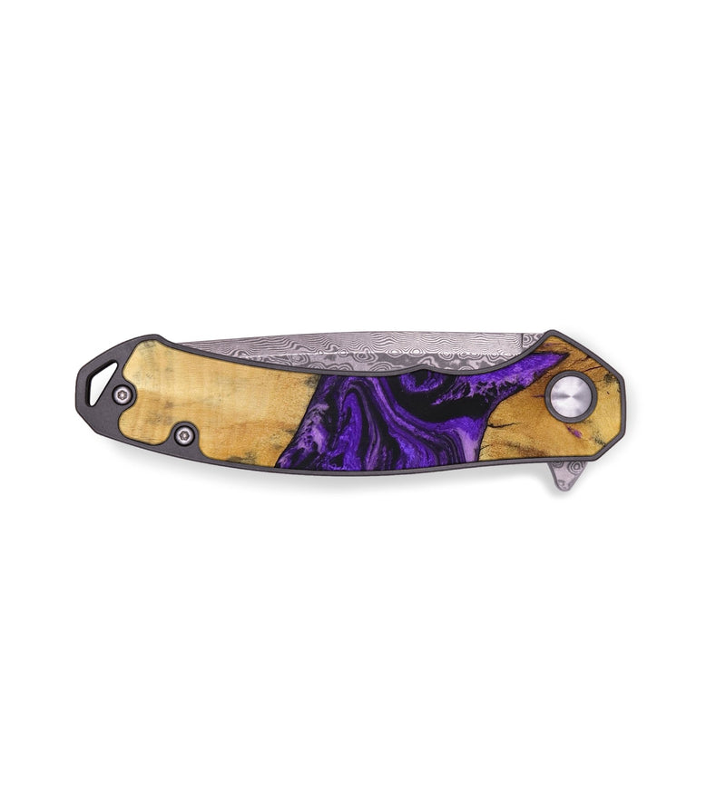 EDC Wood+Resin Pocket Knife - Kristina (Purple, 706821)