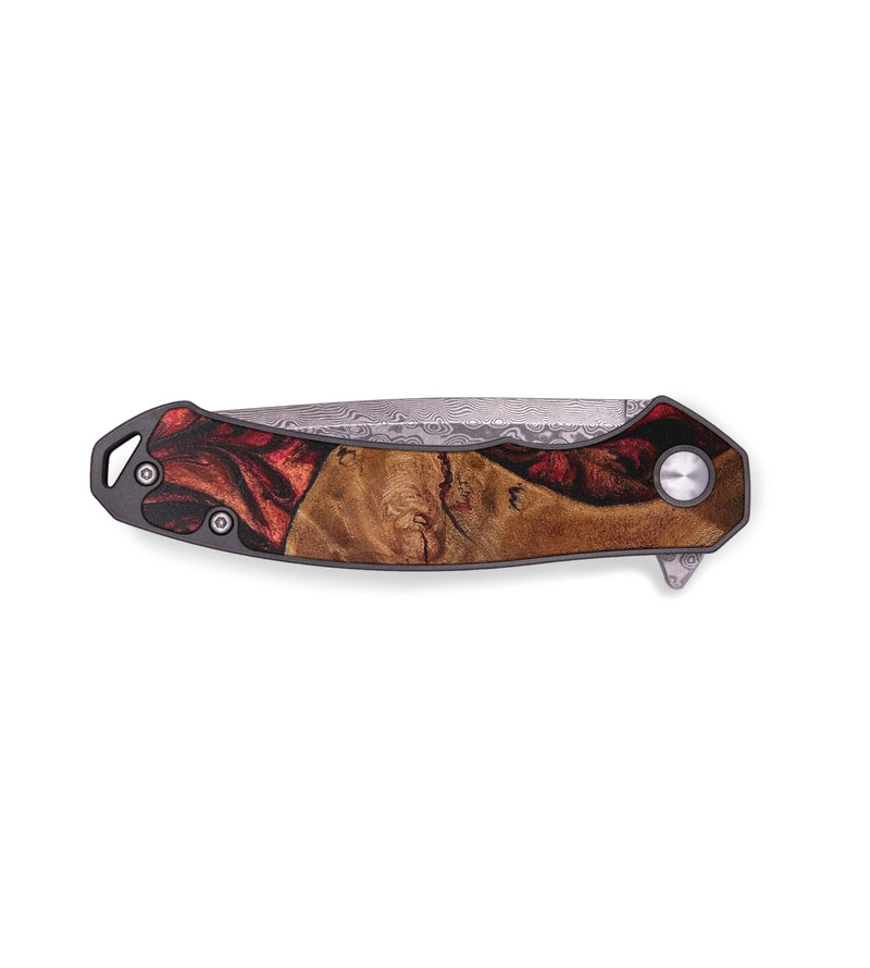 EDC Wood+Resin Pocket Knife - Kamila (Red, 706823)