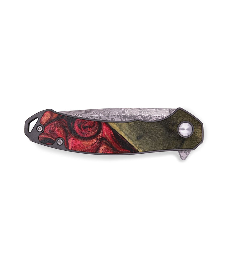 EDC Wood+Resin Pocket Knife - Mercedes (Red, 706824)