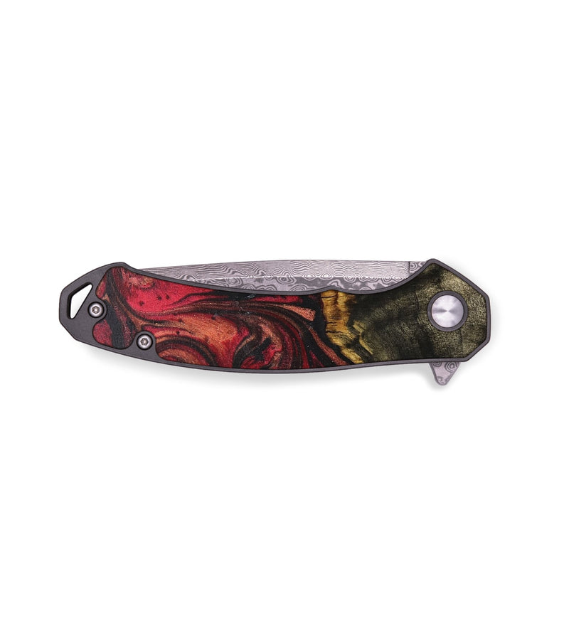 EDC Wood+Resin Pocket Knife - Kimora (Red, 706825)