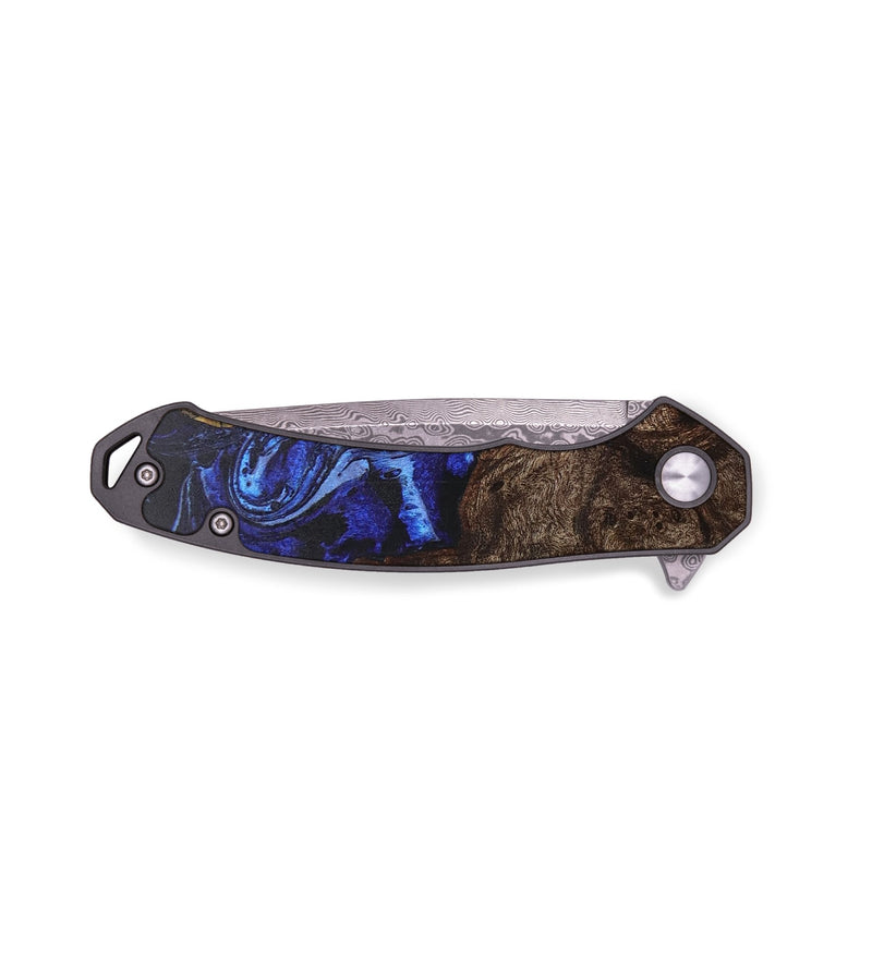 EDC Wood+Resin Pocket Knife - Luther (Blue, 706826)