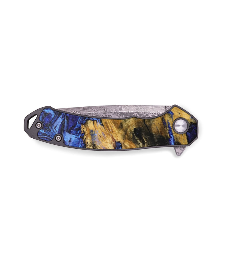 EDC Wood+Resin Pocket Knife - Muhammad (Blue, 706828)