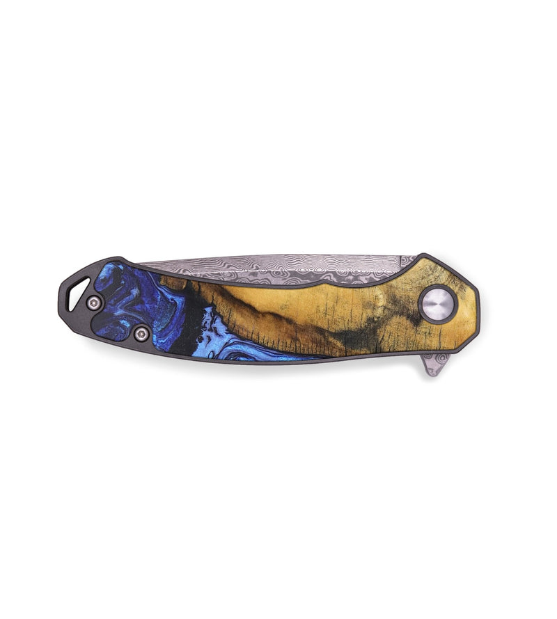 EDC Wood+Resin Pocket Knife - Alex (Blue, 706829)