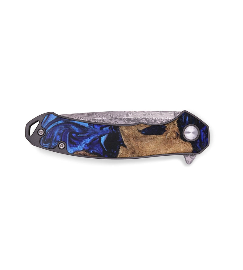 EDC Wood+Resin Pocket Knife - Bart (Blue, 706830)