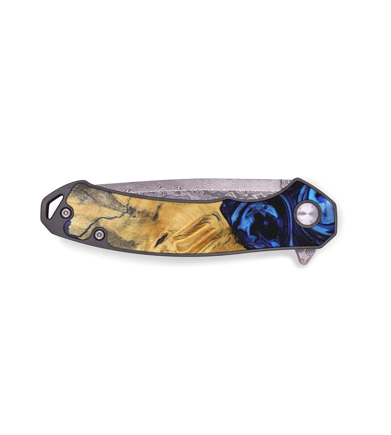 EDC Wood+Resin Pocket Knife - Marvin (Blue, 706831)