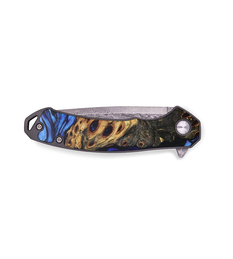 EDC Wood+Resin Pocket Knife - Randi (Blue, 706832)
