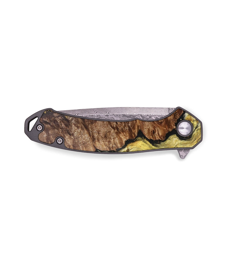 EDC Wood+Resin Pocket Knife - Haley (Black & White, 706840)