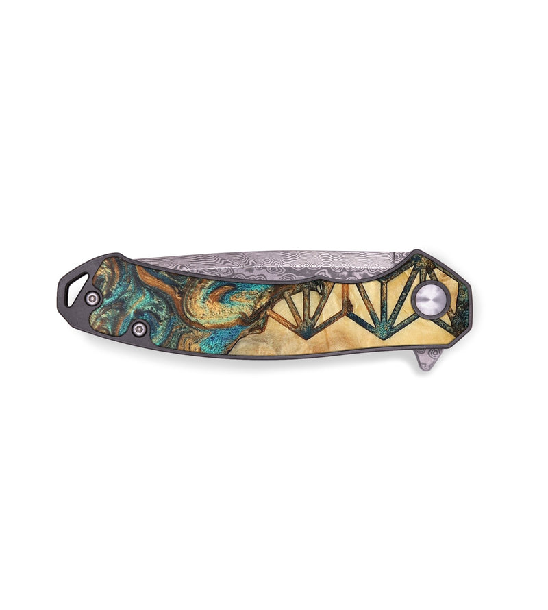 EDC Wood+Resin Pocket Knife - Brenden (Pattern, 706859)