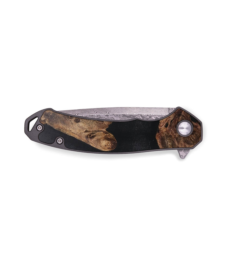EDC Wood+Resin Pocket Knife - Maxine (Pure Black, 706868)