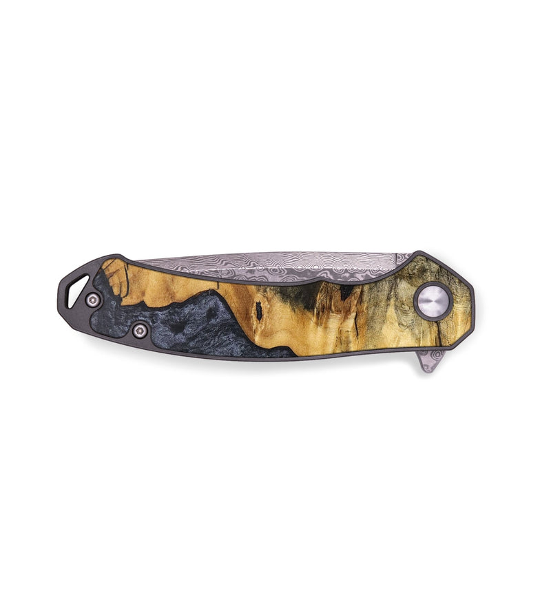 EDC Wood+Resin Pocket Knife - Mario (Pure Black, 706871)