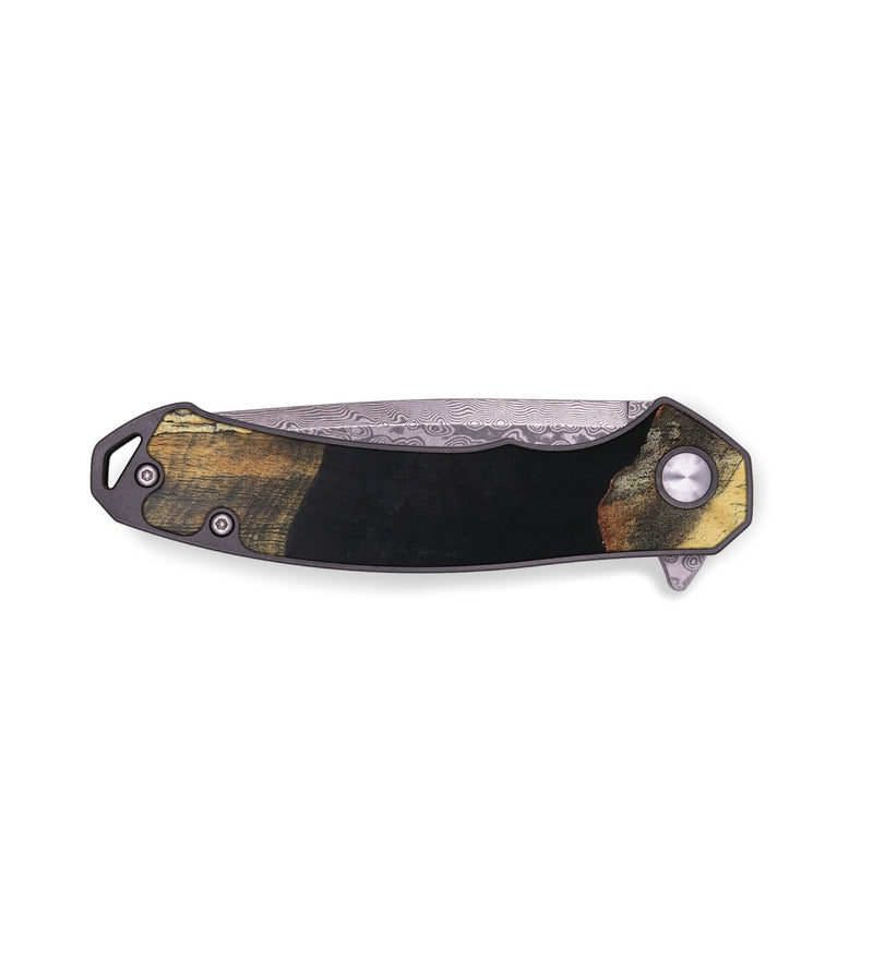 EDC Wood+Resin Pocket Knife - Staci (Pure Black, 706875)