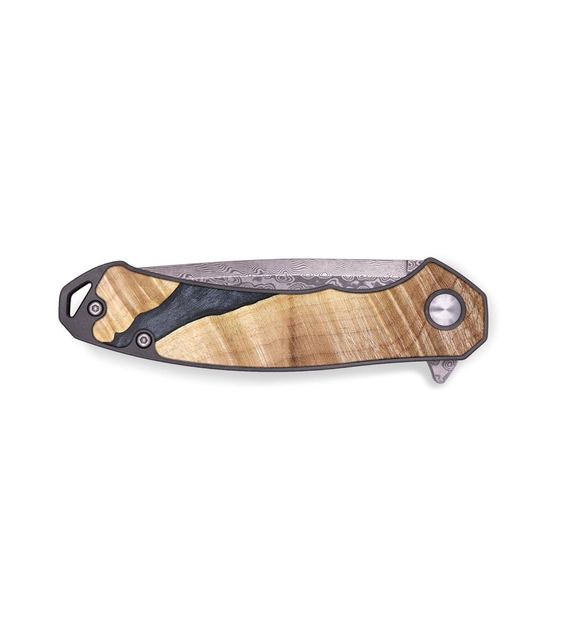 EDC Wood+Resin Pocket Knife - Gabriel (Pure Black, 706876)