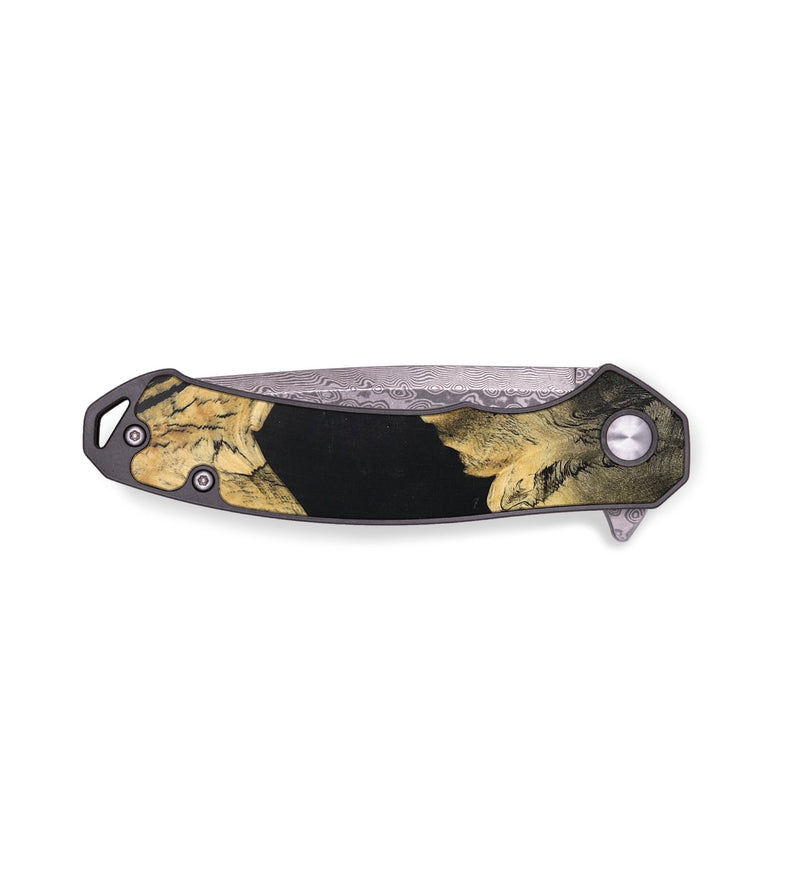 EDC Wood+Resin Pocket Knife - Iris (Pure Black, 706881)