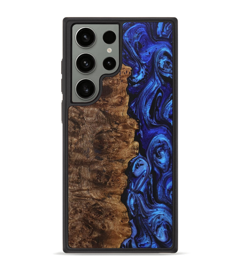 Galaxy S23 Ultra Wood+Resin Phone Case - Khloe (Blue, 706926)