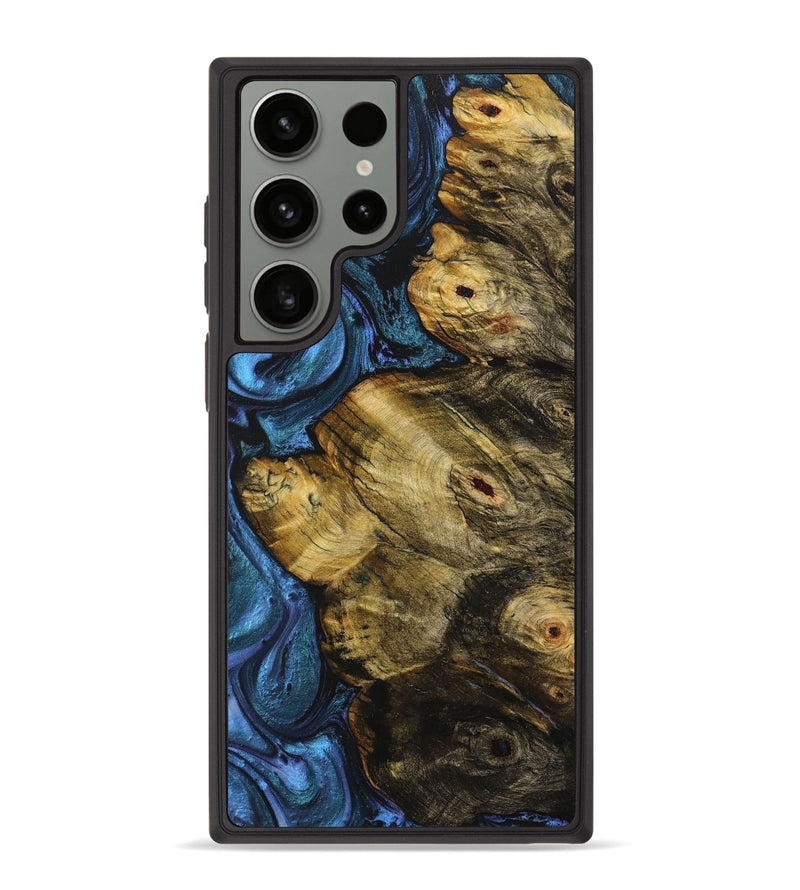 Galaxy S23 Ultra Wood+Resin Phone Case - Brenna (Blue, 706939)