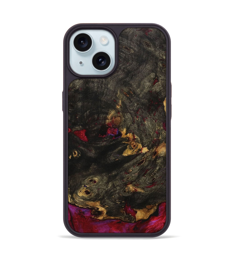 iPhone 15 Wood+Resin Phone Case - Bobby (Wood Burl, 706967)