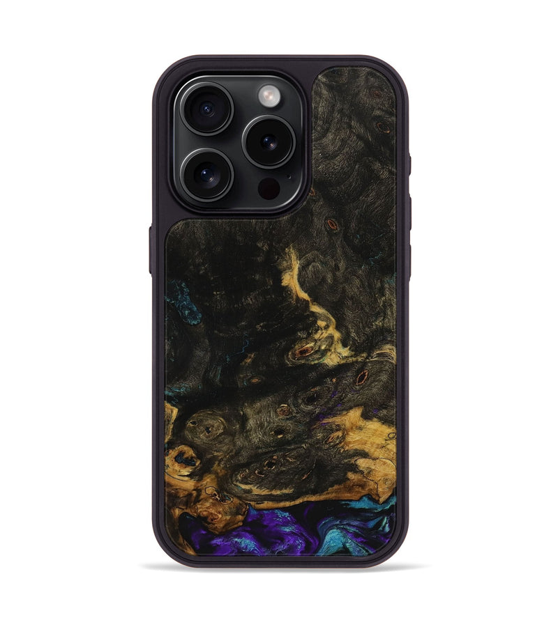 iPhone 15 Pro Wood+Resin Phone Case - Evie (Wood Burl, 706975)