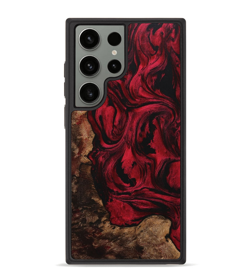 Galaxy S23 Ultra Wood+Resin Phone Case - Troy (Red, 706984)